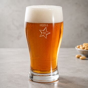 Personalised Engraved Pint Glass For 30th Birthday Gift, 3 of 11