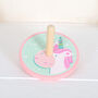 Unicorn Wooden Toy And Pad Set In Personalised Bag, thumbnail 3 of 5
