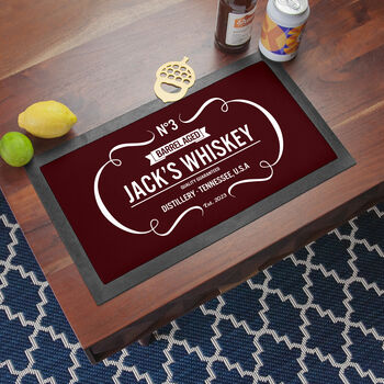 Personalised Vintage Whiskey Bar Mat, 9 of 11