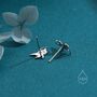 Sterling Silver Mismatched Ninja And Ninja Shuriken Star Stud Earrings, thumbnail 3 of 12