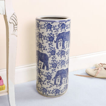 Blue Elephants Ceramic Umbrella Stand, 3 of 6