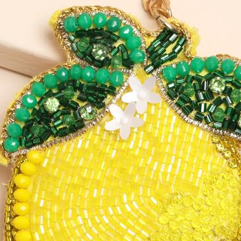 Beaded Lemon Keyring And Bag Charm, 2 of 2