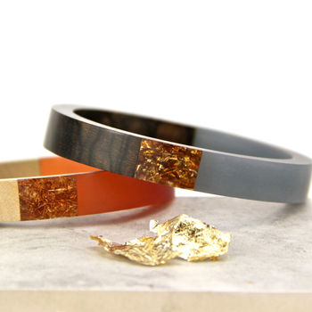Wooden Bangle With Flakes, 4 of 11
