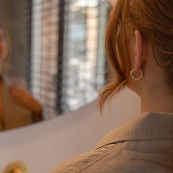 Emily Gold Square Hoop Earrings, 3 of 5