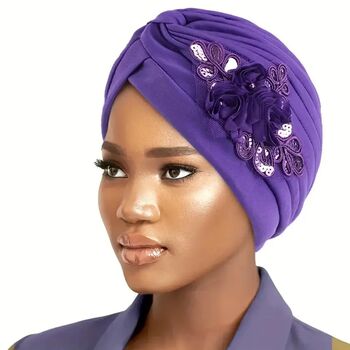 Chemo Turban With Added Sequin Detailing, 6 of 12