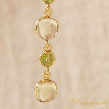 Lemon Quartz Long Drop Gold And Silver Earrings, 5 of 9