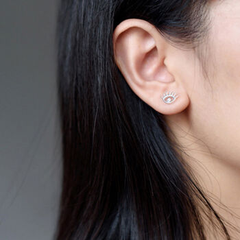 Sterling Silver Eye Stud Earrings, 3 of 6