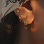 'Rodeo' Gemstone Dainty Gold Hoop Earrings, thumbnail 6 of 8