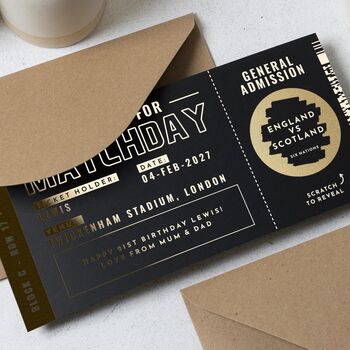 Personalised Football Rugby Scratch Ticket Voucher, 4 of 9