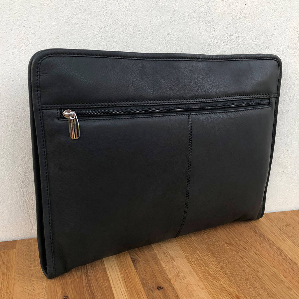 professional black leather portfolio, a4 business case by holly rose ...