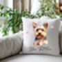 Personalised Yorkshire Terrier Hearts Cushion Cover Gift, thumbnail 2 of 2