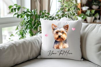 Personalised Yorkshire Terrier Hearts Cushion Cover Gift, 2 of 2