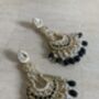 Meenakari Black Gold Plated Dangle Indian Earrings, thumbnail 6 of 7