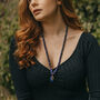 Long Length Lapis Lazuli Necklace With Gold Tone Ginkgo Leaf, thumbnail 1 of 4
