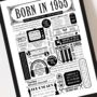 Born In 1955 Personalised 70th Birthday Fact Poster, thumbnail 8 of 8