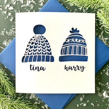 Bobble Hats Personalised Family Christmas Card, 2 of 5