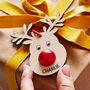 Personalised Reindeer Christmas Tag And Bag Of Chocolate Noses, thumbnail 1 of 4
