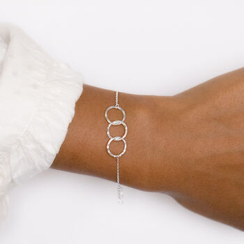 Three Linked Circles Sterling Silver Bracelet, 2 of 10