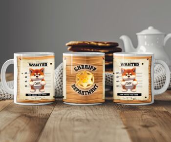Funny Personalised Akita Wanted Dog Mug, 2 of 2