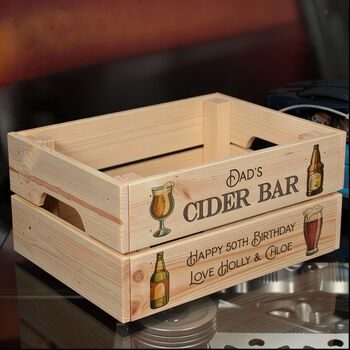 Personalised Cider Bar Treat Hamper Gift Crate, 2 of 5