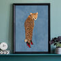 Custom Personalised Cheetah Wearing Heels Art Print, thumbnail 8 of 10