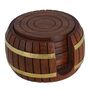 Wooden Tea Coaster With Stand Barrel Shape, thumbnail 1 of 6