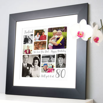 Personalised 80th Birthday Square Photo Collage, 2 of 11
