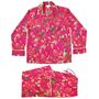 Ladies Hot Pink Birds Of Paradise Print Cotton Pyjamas, thumbnail 2 of 3