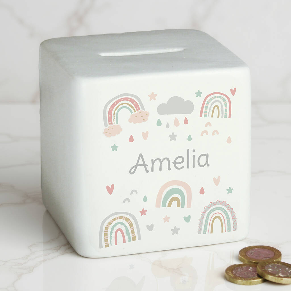 Personalised Rainbow Money Box, 1 of 5