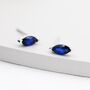Sterling Silver Marquise Sapphire Blue Stud Earrings, thumbnail 6 of 11