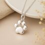Personalised Tiny Sterling Silver Paw Print Necklace For Girls, thumbnail 2 of 12