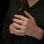 Labradorite, Rose Quartz And Moonstone Silver Stacking Rings, thumbnail 2 of 7