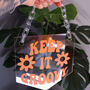 Keep It Groovy Clear Acrylic Banner With Acrylic Chain, thumbnail 4 of 7