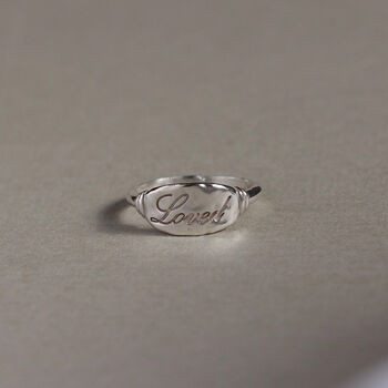 Sterling Silver Loved Word Ring, 3 of 4