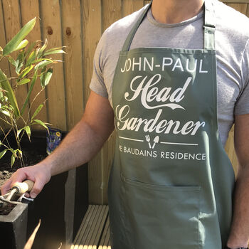 Personalised Head Gardener Apron, Gardening Gift, 6 of 12
