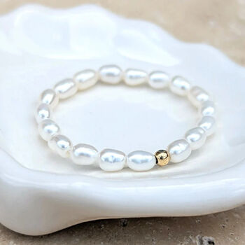 Gold Bead Pearl Ring, 2 of 3