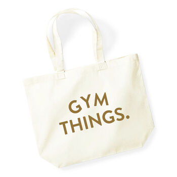 Gym Things Large Cotton Tote Bag, 2 of 4