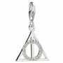 Harry Potter Sterling Silver Deathly Hallows Clip On Charm With Crystals, thumbnail 1 of 3