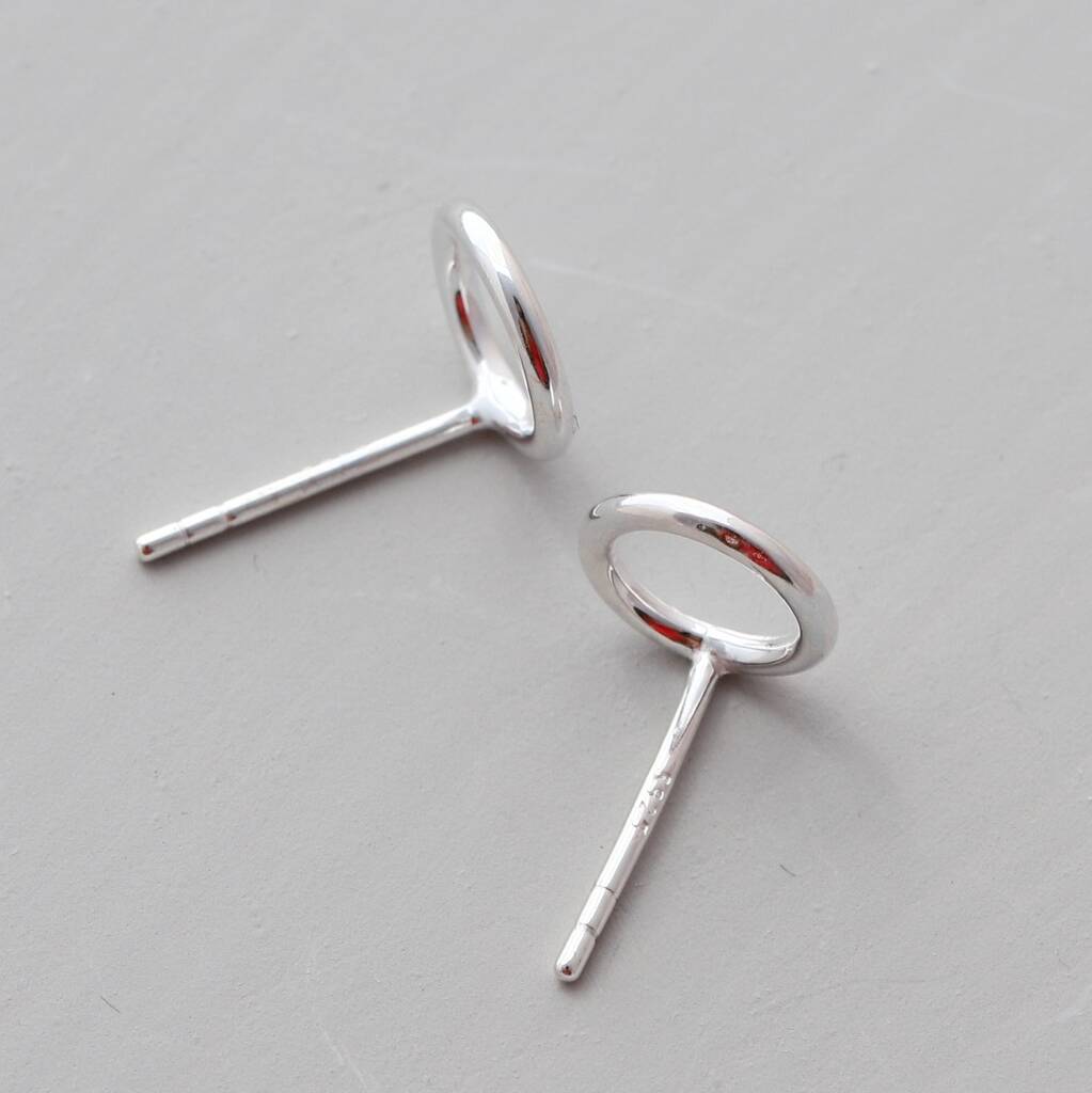 Silver Circle Stud Earrings By attic | notonthehighstreet.com