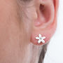 Silver And Diamond Flower Earrings, thumbnail 1 of 5
