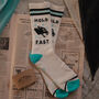 Retro Stripe Tube Sock Multipack In Turquoise And Cream, thumbnail 2 of 7