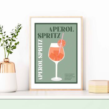 Aperol Spritz Cocktail Poster, 8 of 8