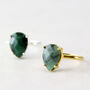 Raw Emerald Teardrop Faceted Gemstone Ring, thumbnail 1 of 10