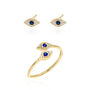 Evil Eye Ring Gift Set | Stud Earrings And Ring, thumbnail 4 of 4