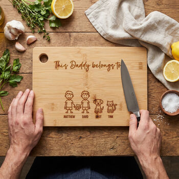 Personalised Our Family Engraved Wooden Chopping Board, 3 of 6