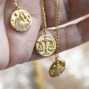 Crystal Zodiac Coin Necklace, 7 of 11