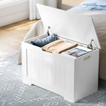 Storage Chest Modern Style Bench With Safety Hinges, 3 of 8