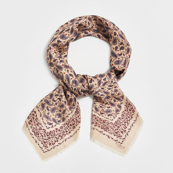 Paisley Folk Caramel Square Scarf, 4 of 5