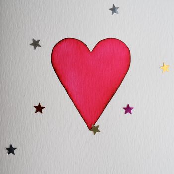 Handmade Heart Glitter Star Valentines Love Card, 3 of 6