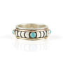 Moon Phase Turquoise Silver Spinning Ring, thumbnail 2 of 8